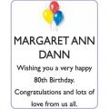 MARGARET ANN DANN