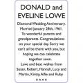 DONALD and EVELINE LOWE