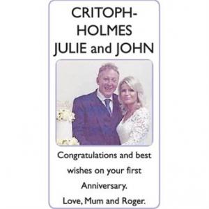 JULIE and JOHN CRITOPH-HOLMES