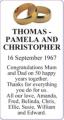 THOMAS - PAMELA AND CHRISTOPHER